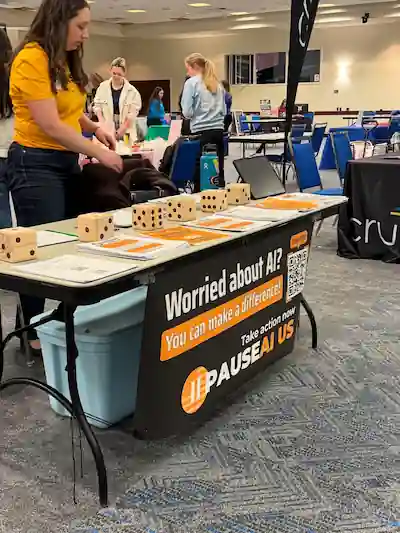 PauseAI Boise tabling setup