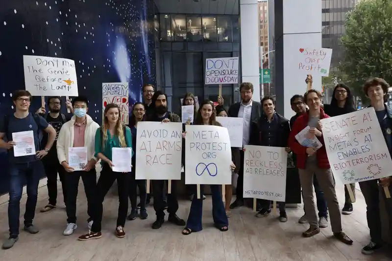 First protest outside Meta