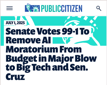 99-1 pre-emption Senate vote headline