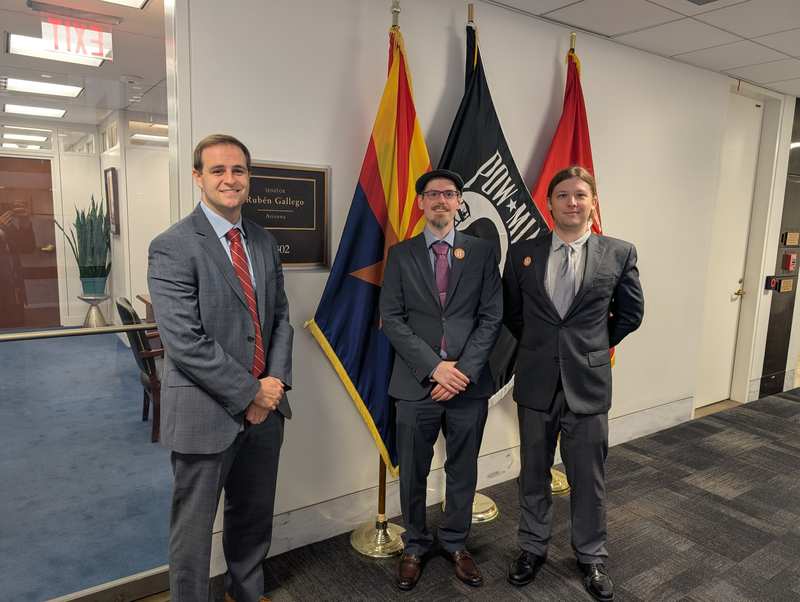 PauseAI Arizona volunteers at Senator Gallego's office in Washington DC